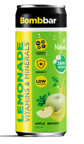 BOMBBAR Напиток б/а &quot;Лимонад со вкусом яблока&quot; 330мл — 65fit