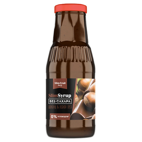 Низкокалорийный густой сироп со вкусом шоколад-лесной орех 310гр, Slim Syrup фото 1 — 65fit