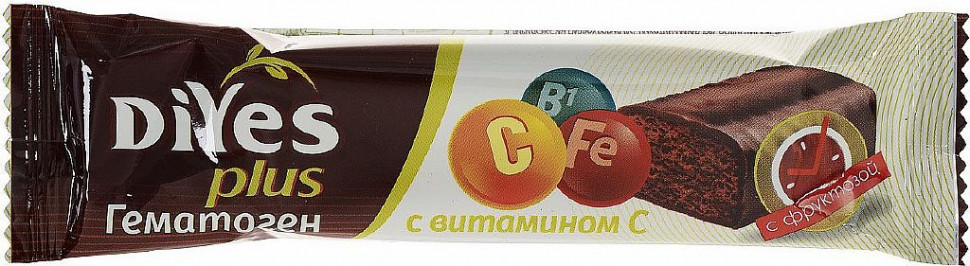 DiYes Гематоген Классический с витамином С и фруктозой 35г фото 1 — 65fit