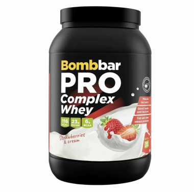 BOMBBAR Концентрат сухой для приготовления напитка. Коктейль &quot;Клубника со сливками&quot; 900г — 65fit
