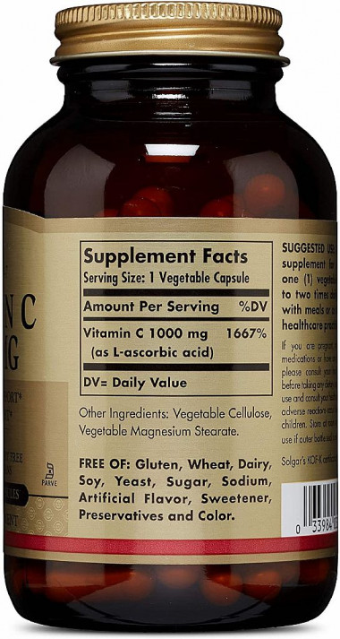 SOLGAR Vitamin C 1000 mg 100 Vegetable Capsules — 65fit