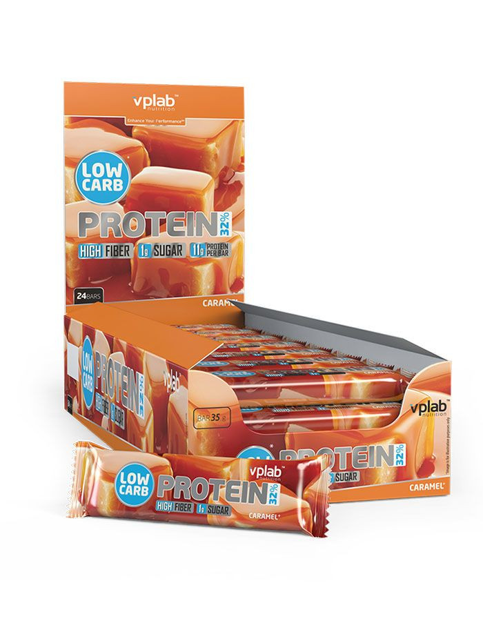 Low Carb Protein Bar карамель 35гр, VPlab фото 1 — 65fit