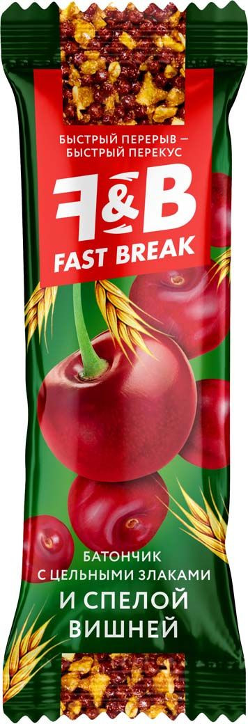 FAST BREAK Батончик с цельными злаками и СПЕЛОЙ ВИШНЕЙ 30г/30 — 65fit