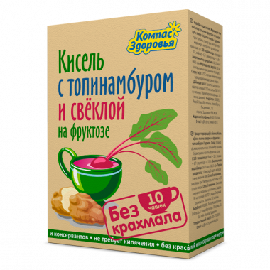 Кисель на фруктозе с топинамбуром и свеклой 150гр, Компас здоровья — 65fit