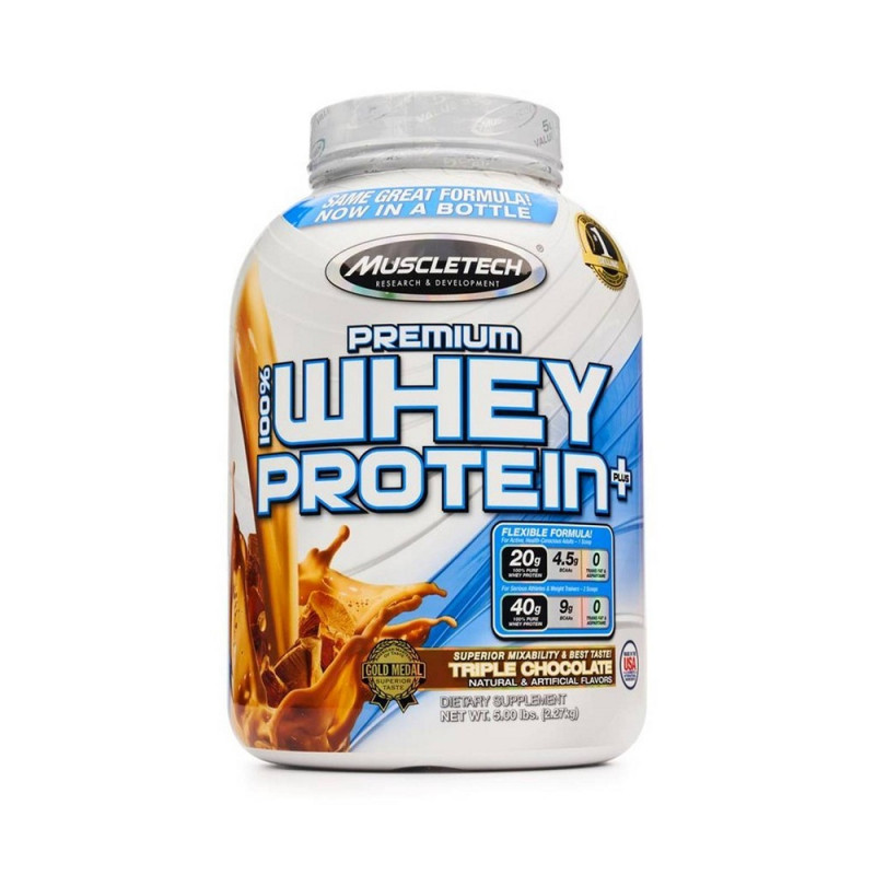 100% Premium Whey Protein Plus шоколад 2267гр, MuscleTech фото 1 — 65fit