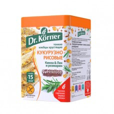 DR.KORNER Хлебцы "Кукурузно-рисовые" с киноа, льном и розмарином 100г фото 1 — 65fit