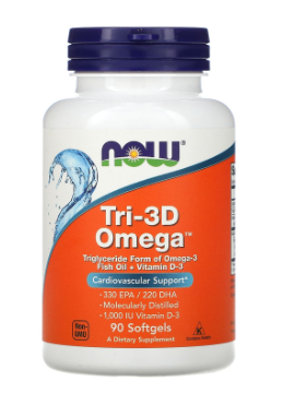 #NOW TRI-3D Omega 90 Softgels фото 1 — 65fit