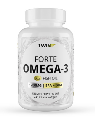 1WIN Omega-3 - 60%, XS 1200 мг , 240 капсул, бад фото 1 — 65fit