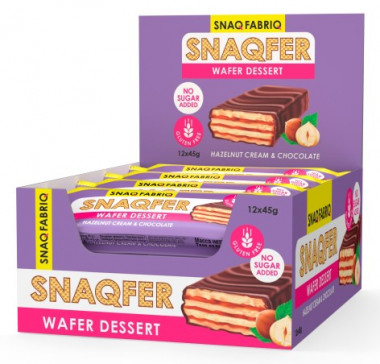 Батончик 45г SNAQ FABRIQ вафельный Фундучный крем и бельгийский шоколад м/уп — 65fit