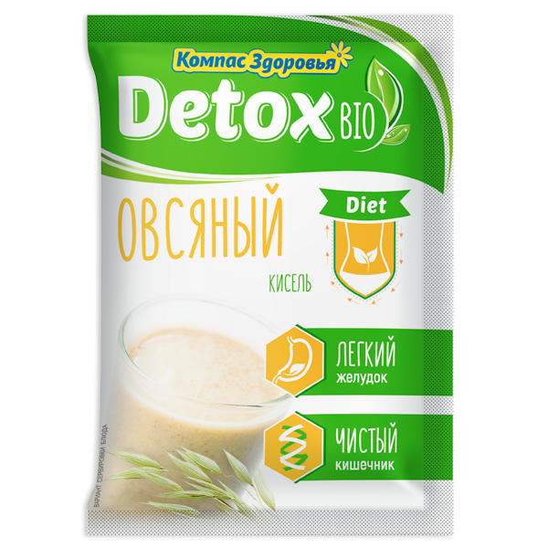 КОМПАС ЗДОРОВЬЯ Кисель льняной заварной овсяный Detox 25г фото 1 — 65fit