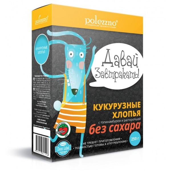 POLEZZNO Хлопья кукурузные с топинамбуром и расторопшей 250г фото 1 — 65fit