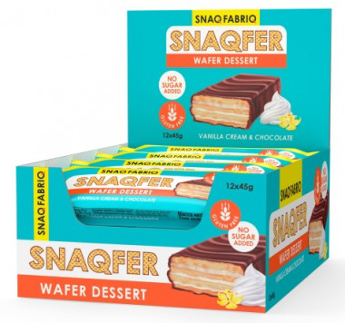 Батончик 45г SNAQ FABRIQ вафельный Ванильный крем и бельгийский шоколад м/уп — 65fit
