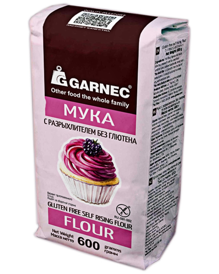 GARNEC Смесь без глютена «Мука с разрыхлителем» 600г фото 1 — 65fit