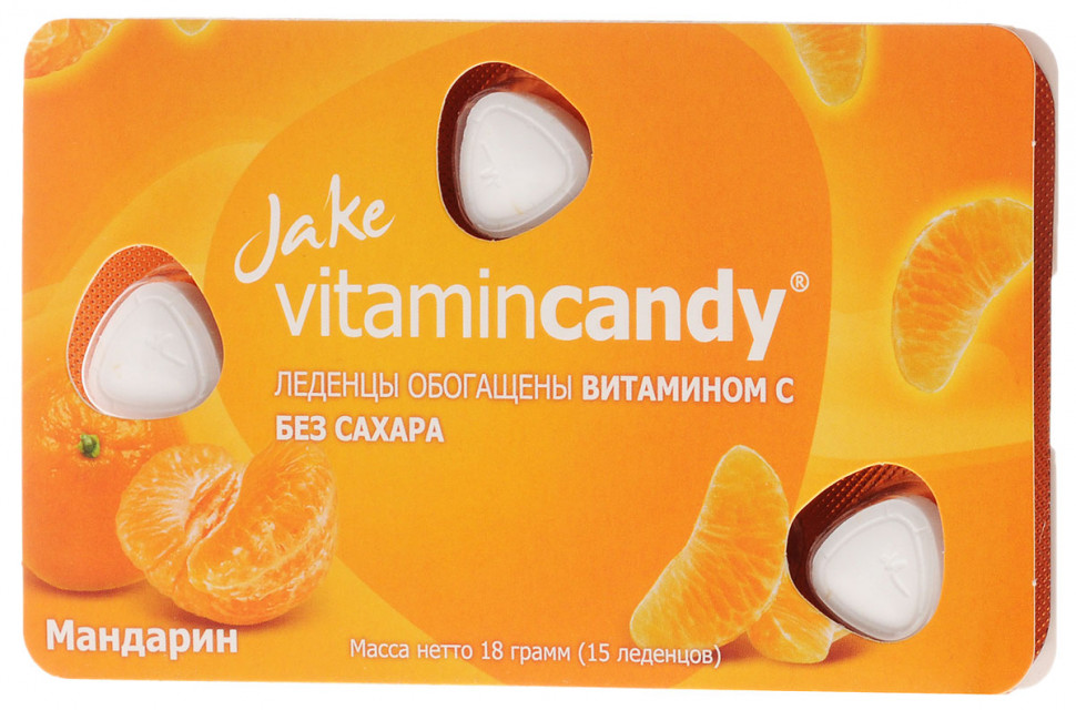 Леденцы с витамином С со вкусом мандарина 18гр, Jake фото 1 — 65fit