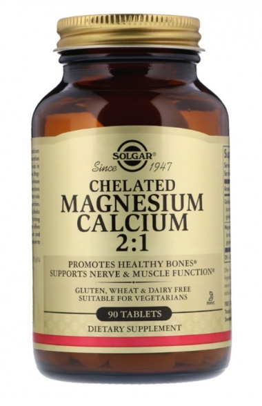 #SOLGAR Chelated Magnesium Calcium 2:1 90 tablets — 65fit