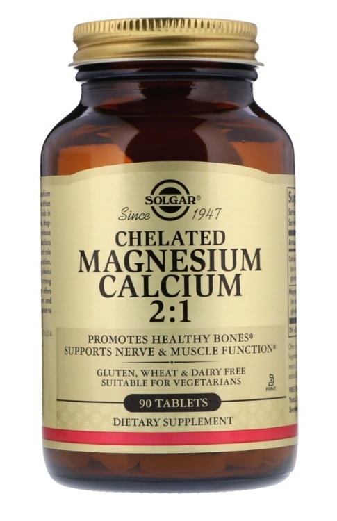 #SOLGAR Chelated Magnesium Calcium 2:1 90 tablets фото 1 — 65fit