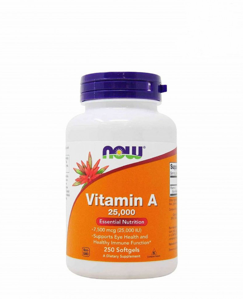 #NOW Vitamin A-3 25000 250 Softgels фото 1 — 65fit