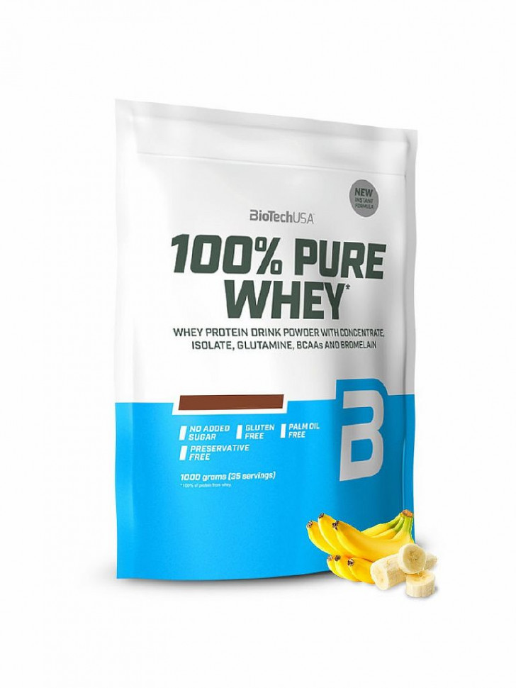 #BioTech Pure Whey 1000g (Банан) фото 1 — 65fit