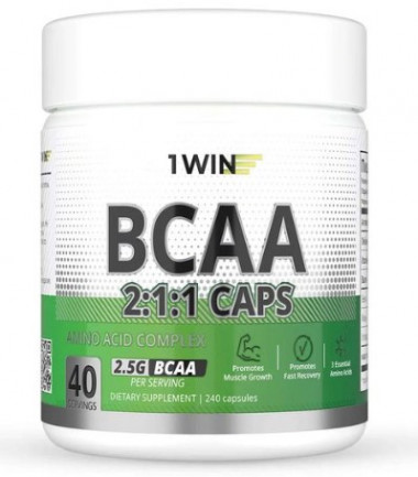 1WIN BCAA 2:1:1 в капсулах, 240 капсул 40 порций, спп — 65fit