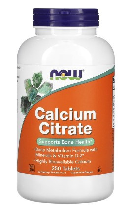 #NOW Calcium Citrate 250tab фото 1 — 65fit