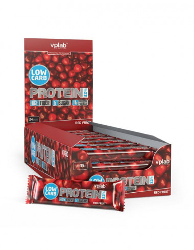 VPLAB LOW CARB Батончик протеиновый низкоуглеводный &quot;Красные фрукты&quot; 35г — 65fit