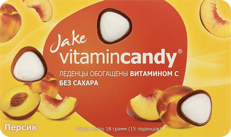 Леденцы с витамином С со вкусом персика 18гр, Jake фото 1 — 65fit