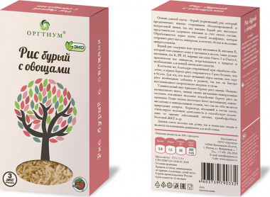 ОРГТИУМ Рис бурый с овощами 180г &mdash; 65fit