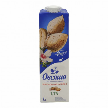 ОВСЯША Напиток миндальный, обогащенный кальцием и витаминами 1,1% 1л — 65fit
