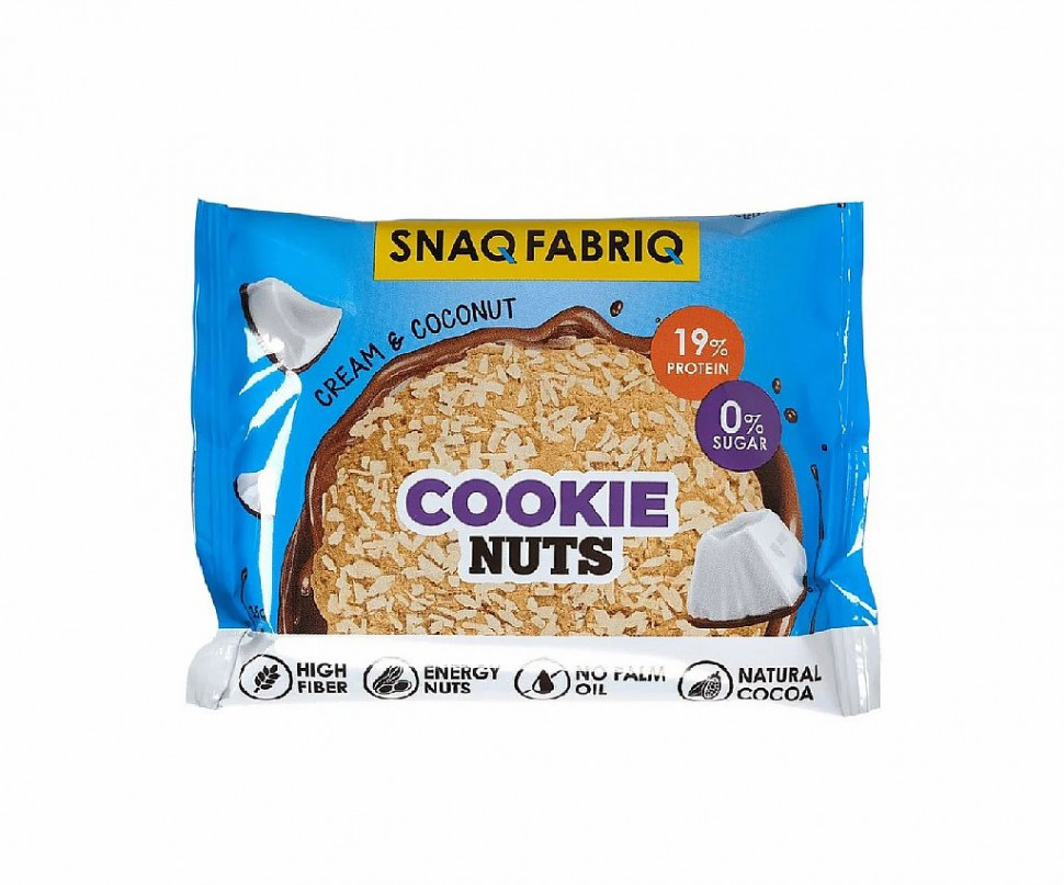 SNAQ FABRIQ Печенье глазированное "Сливочное с кокосом" 35г/12 фото 1 — 65fit