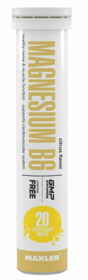 #Maxler  Magnesium B6 20 tabs Citrus фото 1 — 65fit
