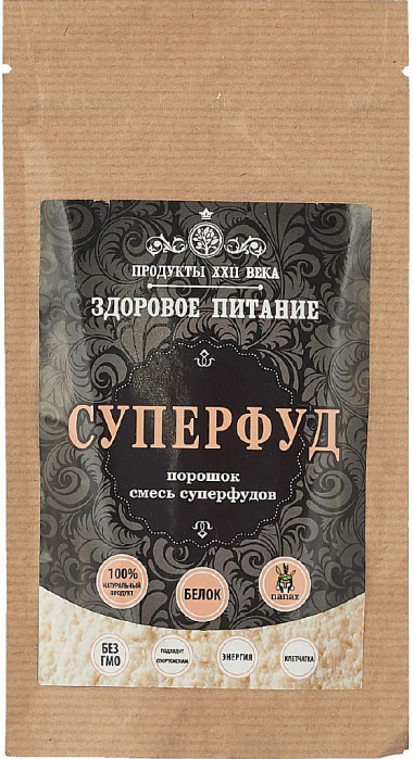ПРОДУКТЫ XXII ВЕКА Nanax Superfood Vegan смесь суперфудов, дойпак 100гр (Продукты 22 века) — 65fit