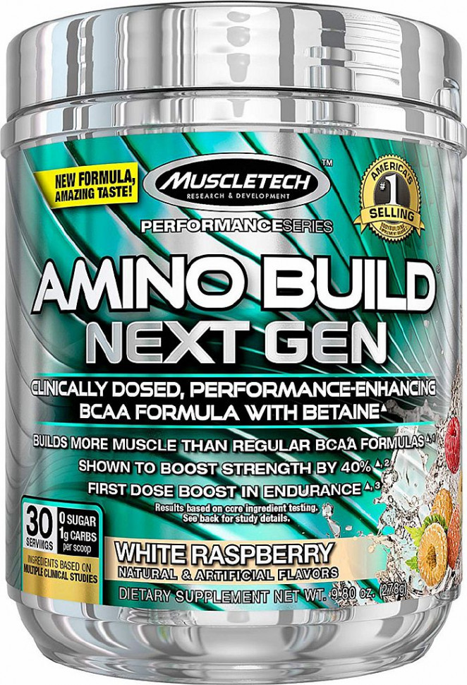 Amino Build Next Gen белая малина 263гр, MuscleTech фото 1 — 65fit