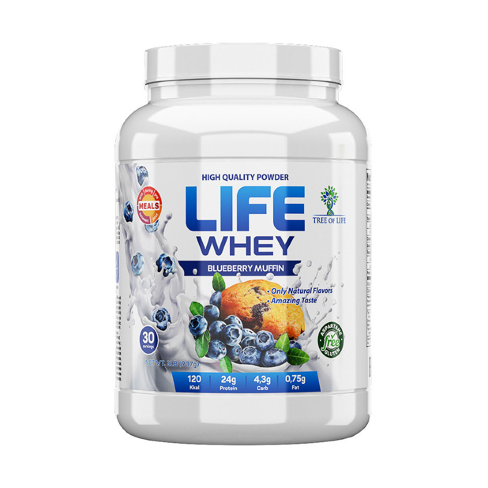 Life Whey Blueberry muffin 907g, Tree of life фото 1 — 65fit