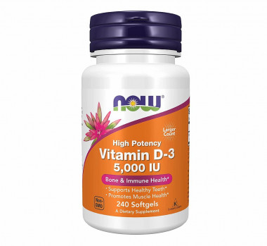 #NOW Vitamin D-3 5000 IU 240 Softgels — 65fit