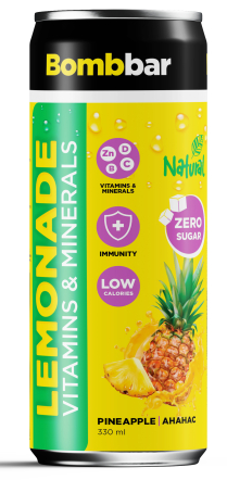 BOMBBAR Напиток б/а &quot;Лимонад со вкусом ананаса&quot; 330мл — 65fit