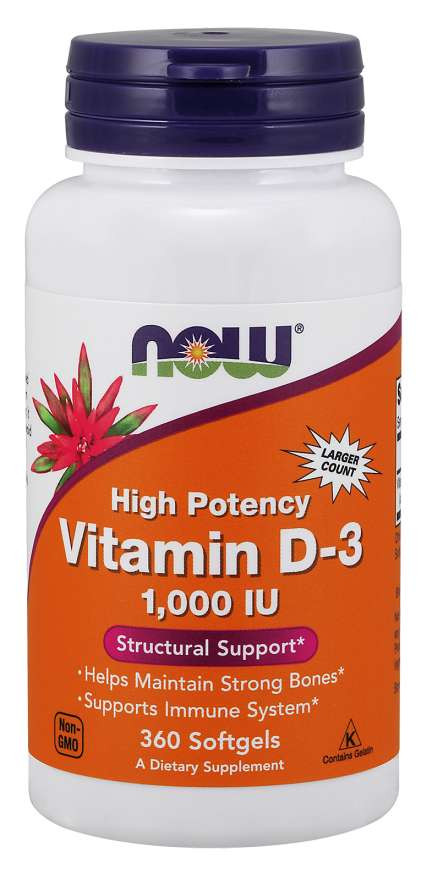 #NOW Vitamin D-3 1000 IU 360 Softgels фото 1 — 65fit
