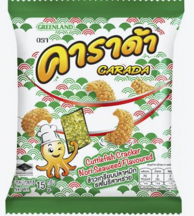 Carada Cuttlefish Cracker Nori Seaweed Flavour 15g. Хрустящие крекеры  с нори фото 1 — 65fit