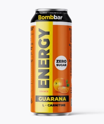 ТМ Bombbar Напиток безалкогольный тонизирующий газированный «L-Карнитин с гуараной» со вкусом апельсина 450мл — 65fit