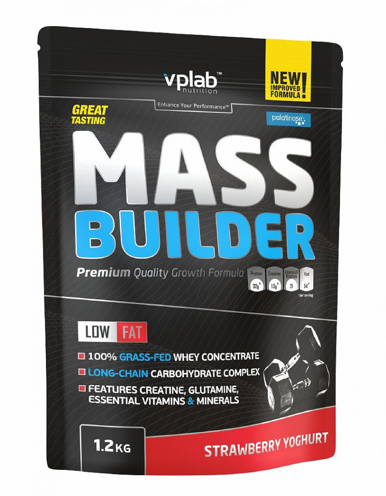 Mass builder Клубника-йогурт 1,2кг, VPlab фото 1 — 65fit