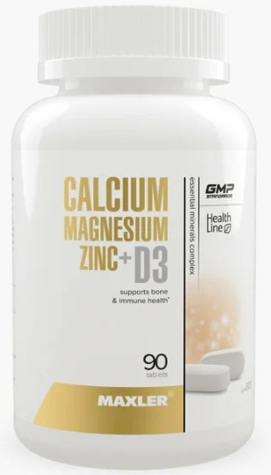 MAXLER Calcium Zinc Magnesium + D3 90 tabs — 65fit