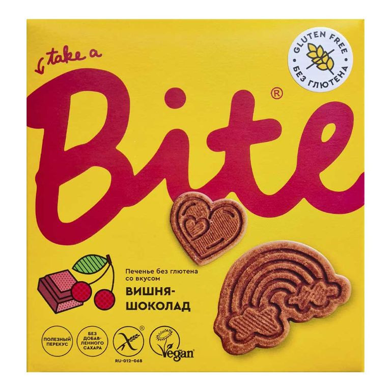BITE ПЕЧЕНЬЕ Детское безглютеновое «Вишня-шоколад» 115г фото 1 — 65fit