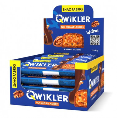 АКЦИЯ 2+1**_SNAQ FABRIQ Qwikler Батончик глазированный "Грецкий орех с изюмом и карамелью" 40г/30 &mdash; 65fit