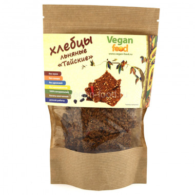 VEGAN FOOD Хлебцы льняные &quot;Тайские&quot; 100г — 65fit