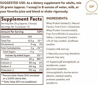 SOLGAR Whey To Go® Protein Powder Natural Vanilla Flavor 12 oz. (340g) — 65fit