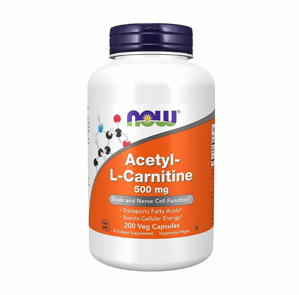 #NOW Acetyl L-Carnitine 500 mg 50 Capsules фото 1 — 65fit