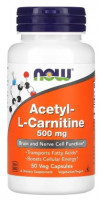 #NOW Acetyl L-Carnitine 500 mg 50 Capsules фото 2 — 65fit