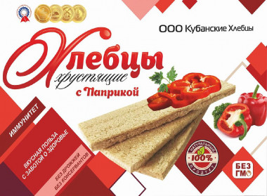 КУБАНСКИЕ ХЛЕБЦЫ Хлебцы хрустящие &quot;С паприкой&quot; 100г — 65fit