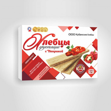 КУБАНСКИЕ ХЛЕБЦЫ Хлебцы хрустящие &quot;С паприкой&quot; 100г — 65fit