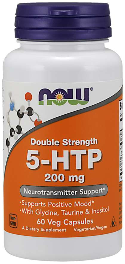 NOW Аминокислота 5-HTP, Double Strength 200 mg 60 Veg Capsules фото 1 — 65fit