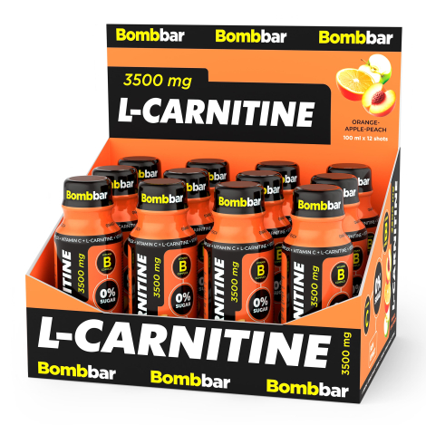 BOMBBAR Напиток б/а L-CARNITINE 3500 апельсин-яблоко-персик 100мл фото 1 — 65fit
